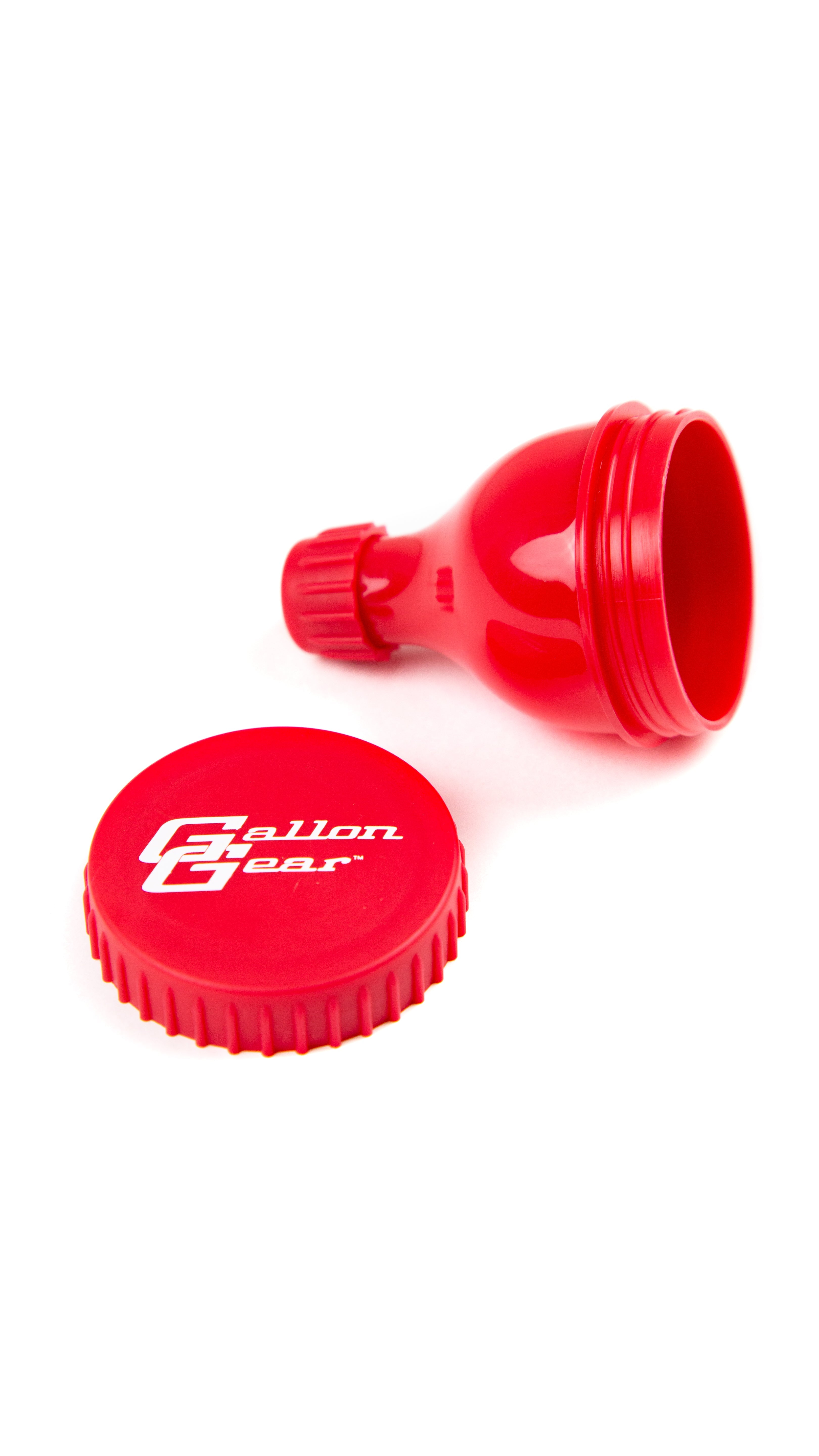Red and White Gallon Gear Supplement Funnel